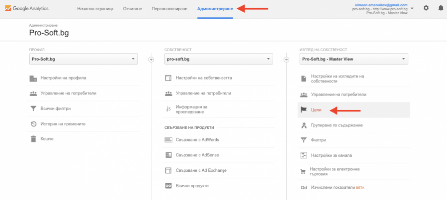 Как се настройват цели в Google Analytics | Pro-Soft.bg настройка на цели в google analytics
